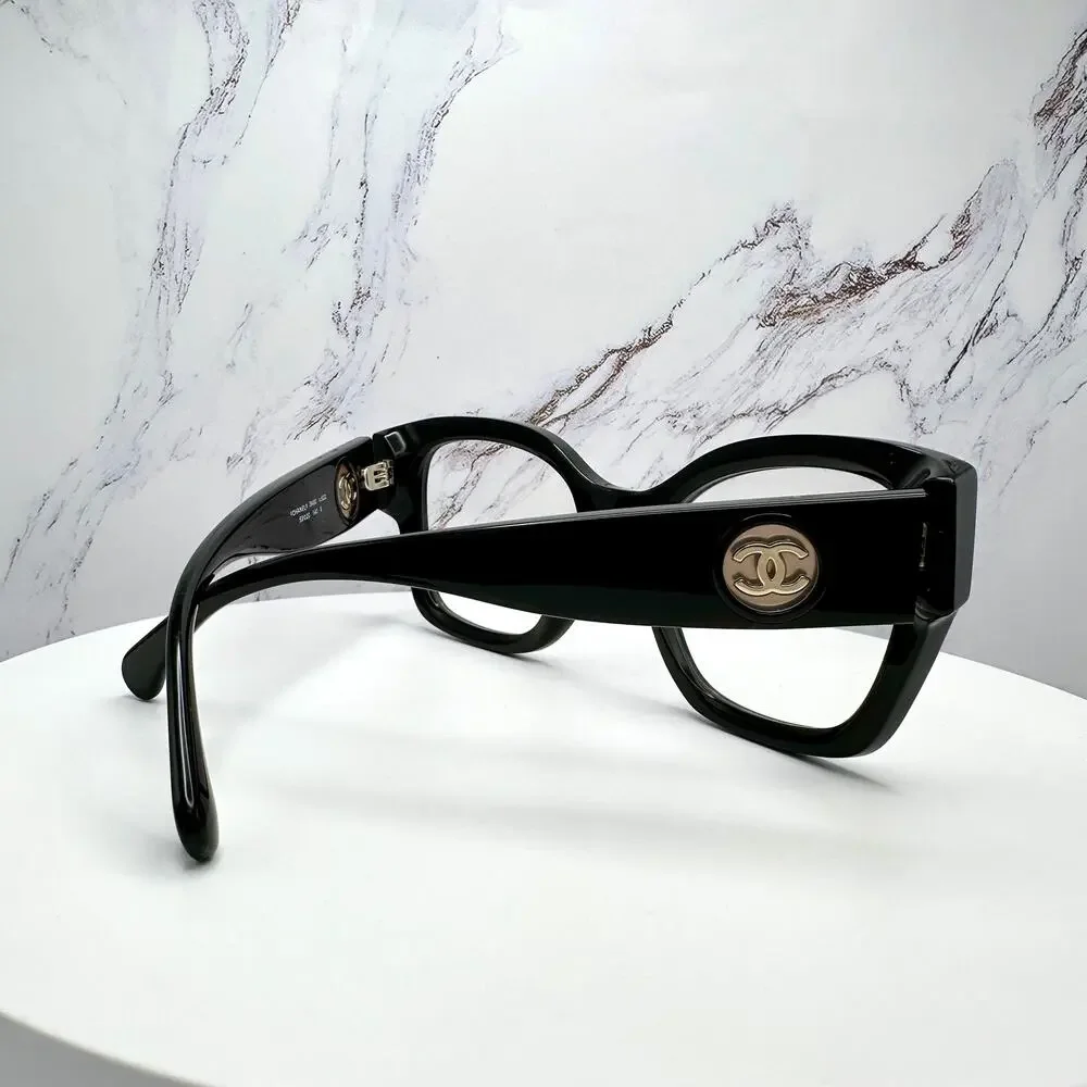 New CHANEL Eyeglasses 53mm Glasses Butterfly Gold CC Womens - Picture 12 of 16